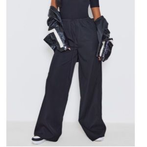 Tall Black Drawstring Waist Wide Leg Pants